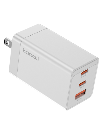 CARGADOR TOOCKI USB + 2C DE 65W/ WHITE/ TCT65-BWA02