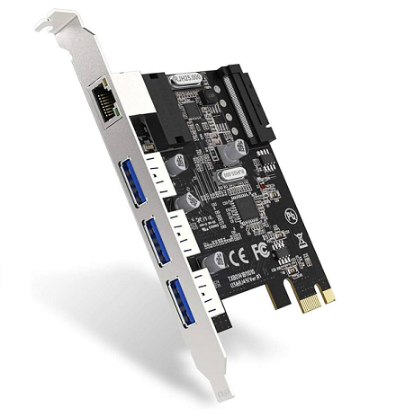 TARJETA EDUP  GIGABIT Y PUERTOS PCIE EXPRESS USB3.0 / RJ45 10/100/1000 EP-9618 X4 ASM3142