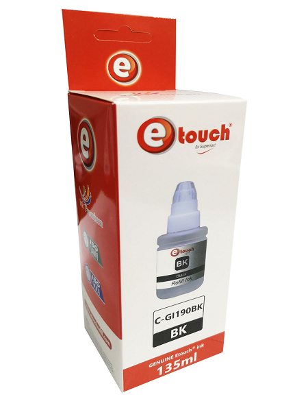 BOTE DE TINTA 135ML NEGRO ETOUCH CANON SERIE G GI-190BK