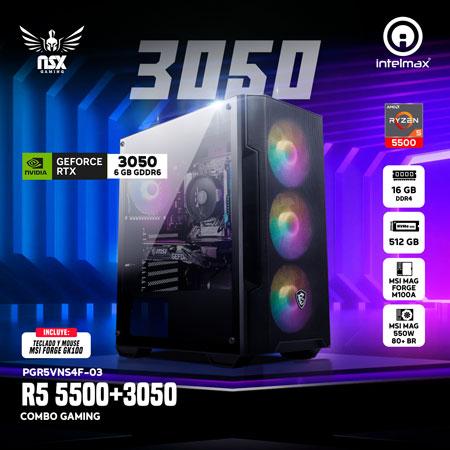PC GAMING NSX RYZEN 5 5500/ 16GB RAM/ 512SSD RTX 3050 6GB/ PGR5VNS4W-23/SIN SO