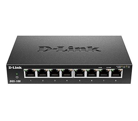 SWITCH 8 PUERTOS D-LINK DGS-108 GIGABIT PLUG&PLAY