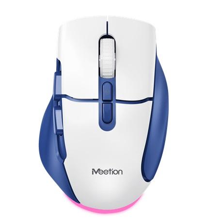 MOUSE INALAMBRICO MEETION BTM001 ERGONOMICO DUAL MODE 2.4GHZ+BT BLUE/WHITE